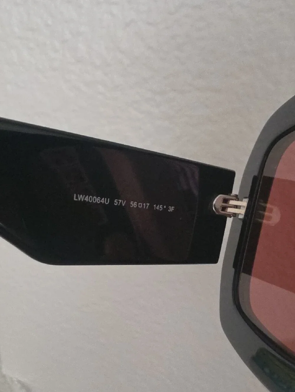 Loewe Glossy Black Oversized Square Sunglasses with Rose Lenses
